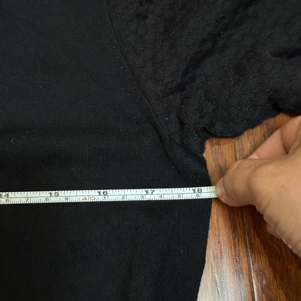Whimsygoth sheer sleeves Black Turtleneck Sweater - Picture 6 of 7